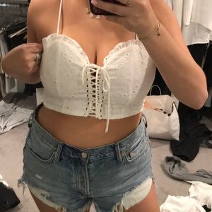 White & Purple Floral Crop Top Bundle